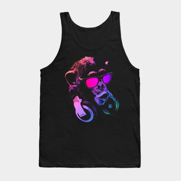 Monkey DJ Pink Tank Top by Nerd_art